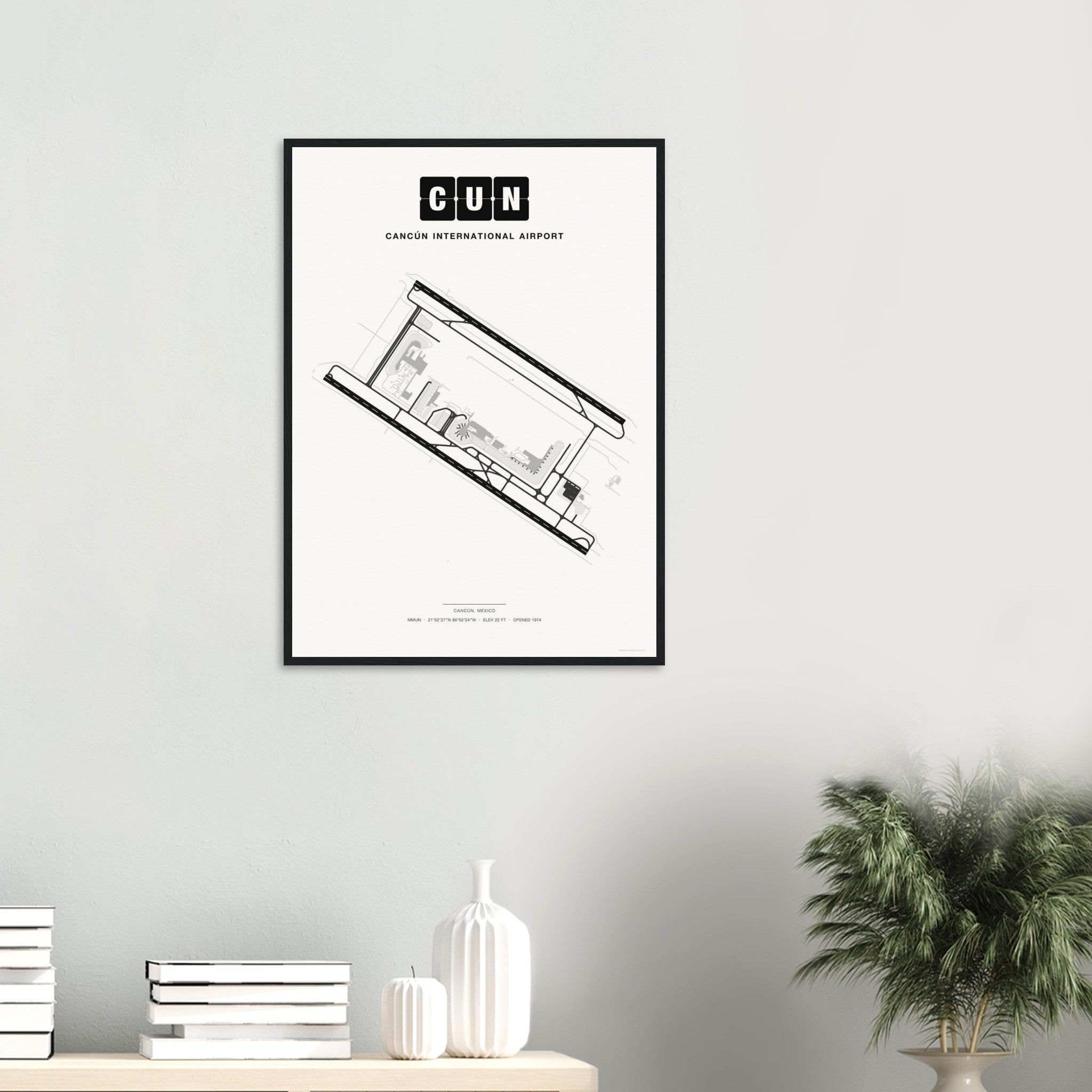 CUN Cancún International Airport Map Poster - Classic