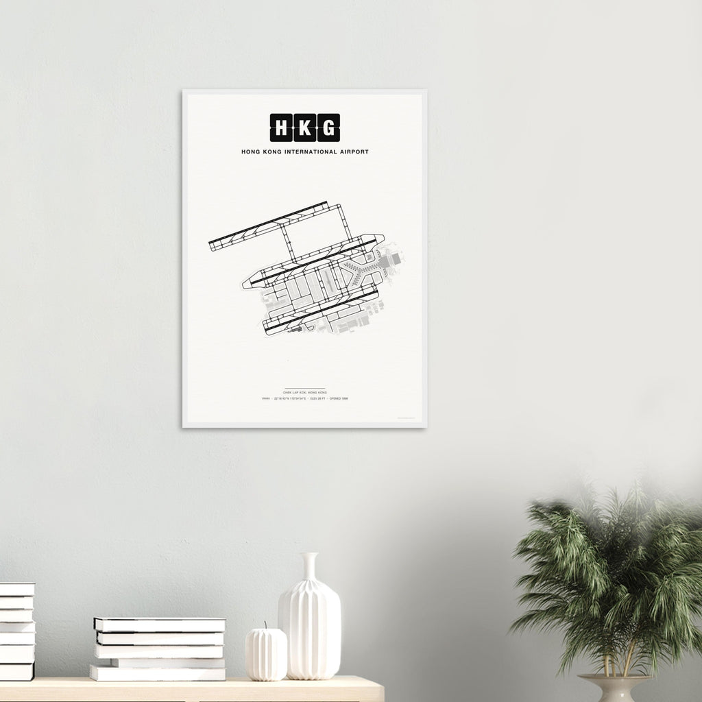 HKG Hong Kong International Airport Map Poster - Classic