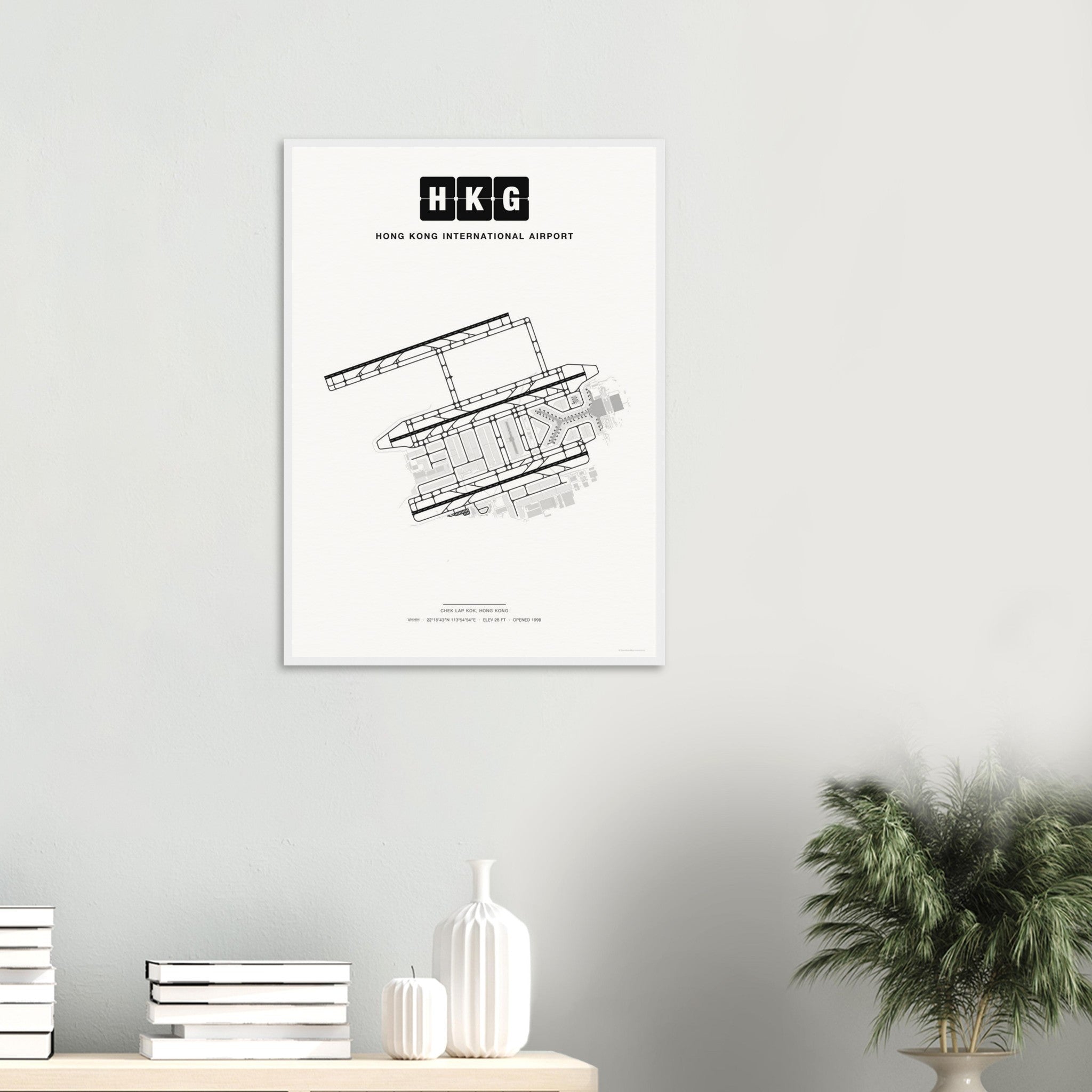 HKG Hong Kong International Airport Map Poster - Classic