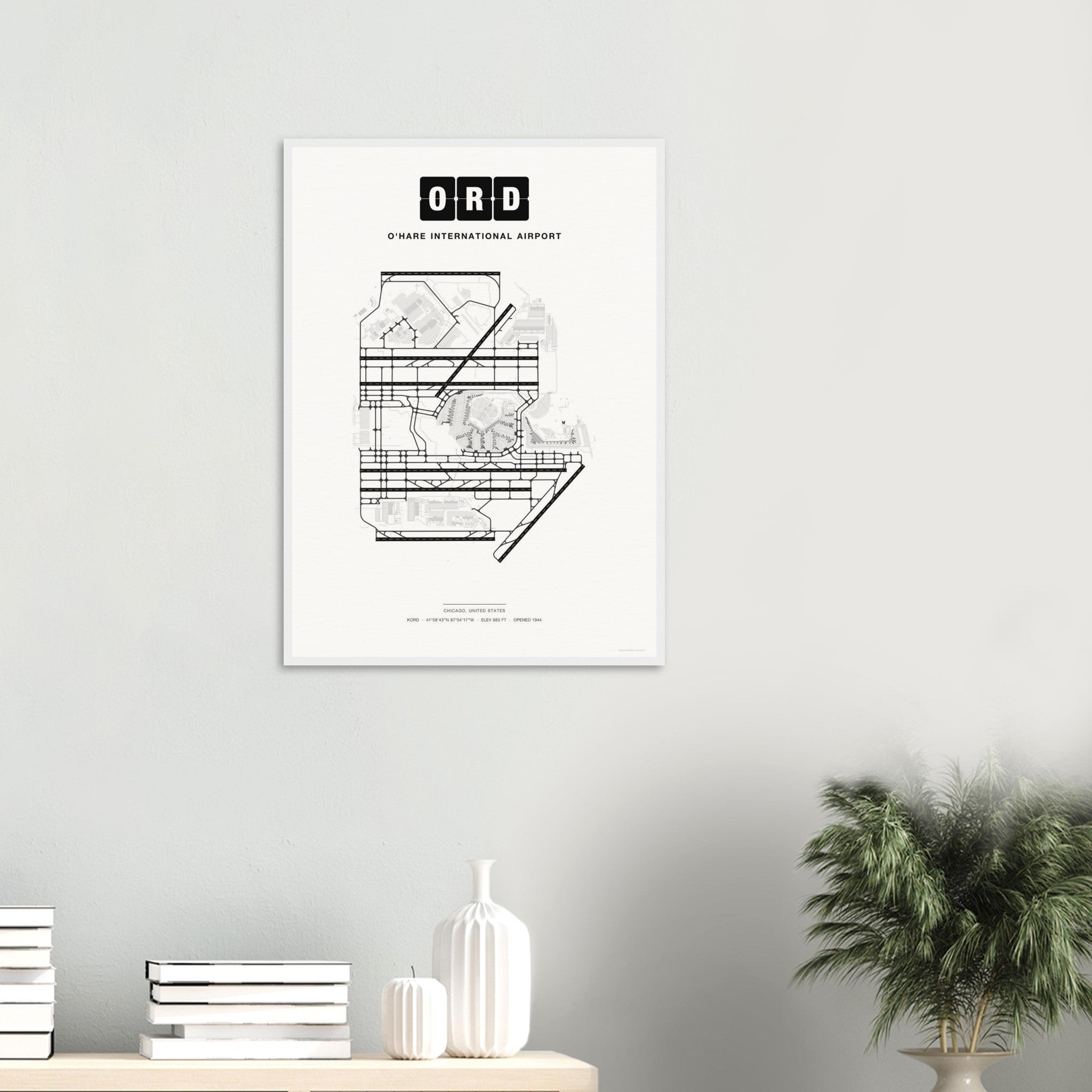 ORD O'Hare International Airport Map Poster - Classic