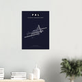 PHL Philadelphia International Airport Map Poster - Dark