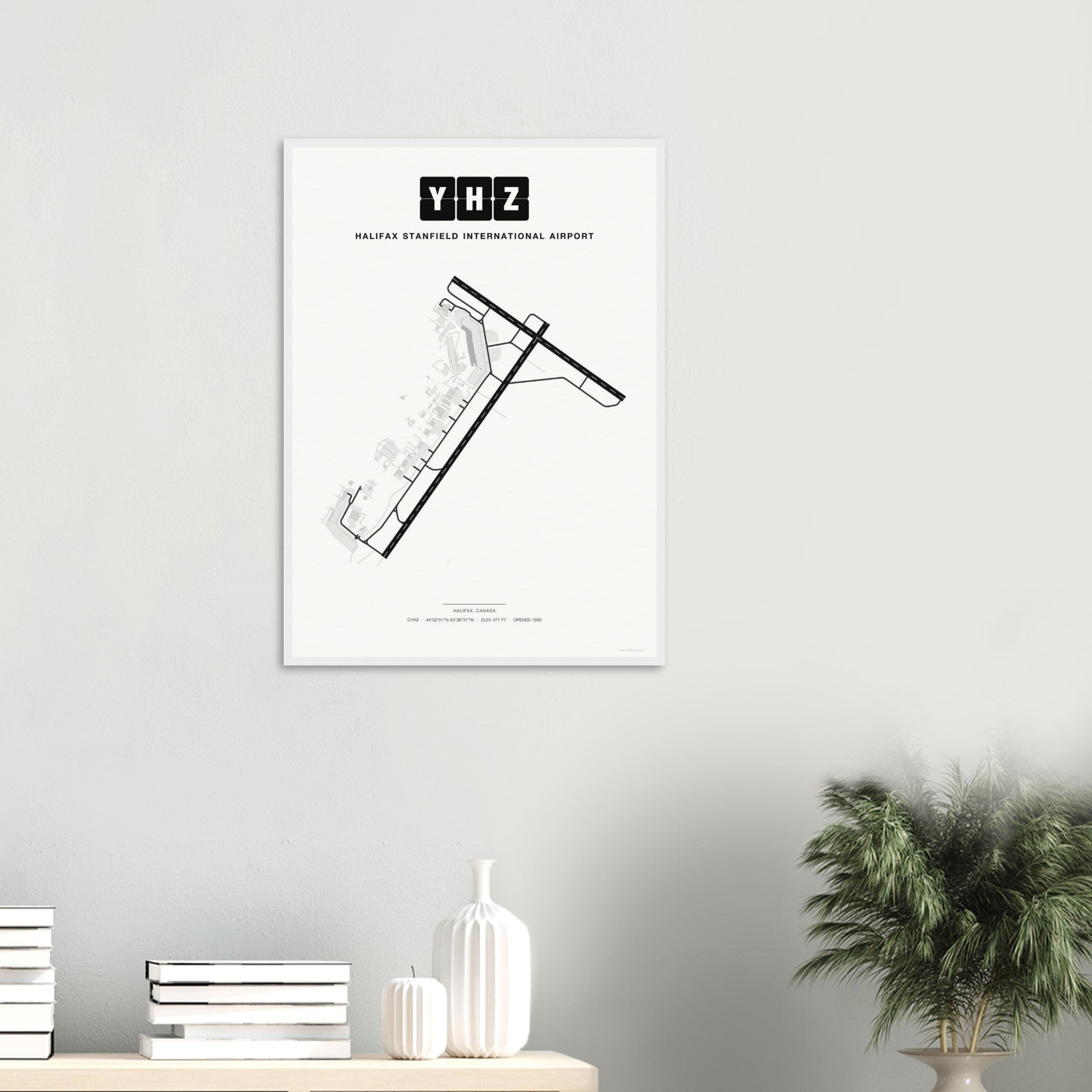 YHZ Halifax Stanfield International Airport Map Poster - Classic
