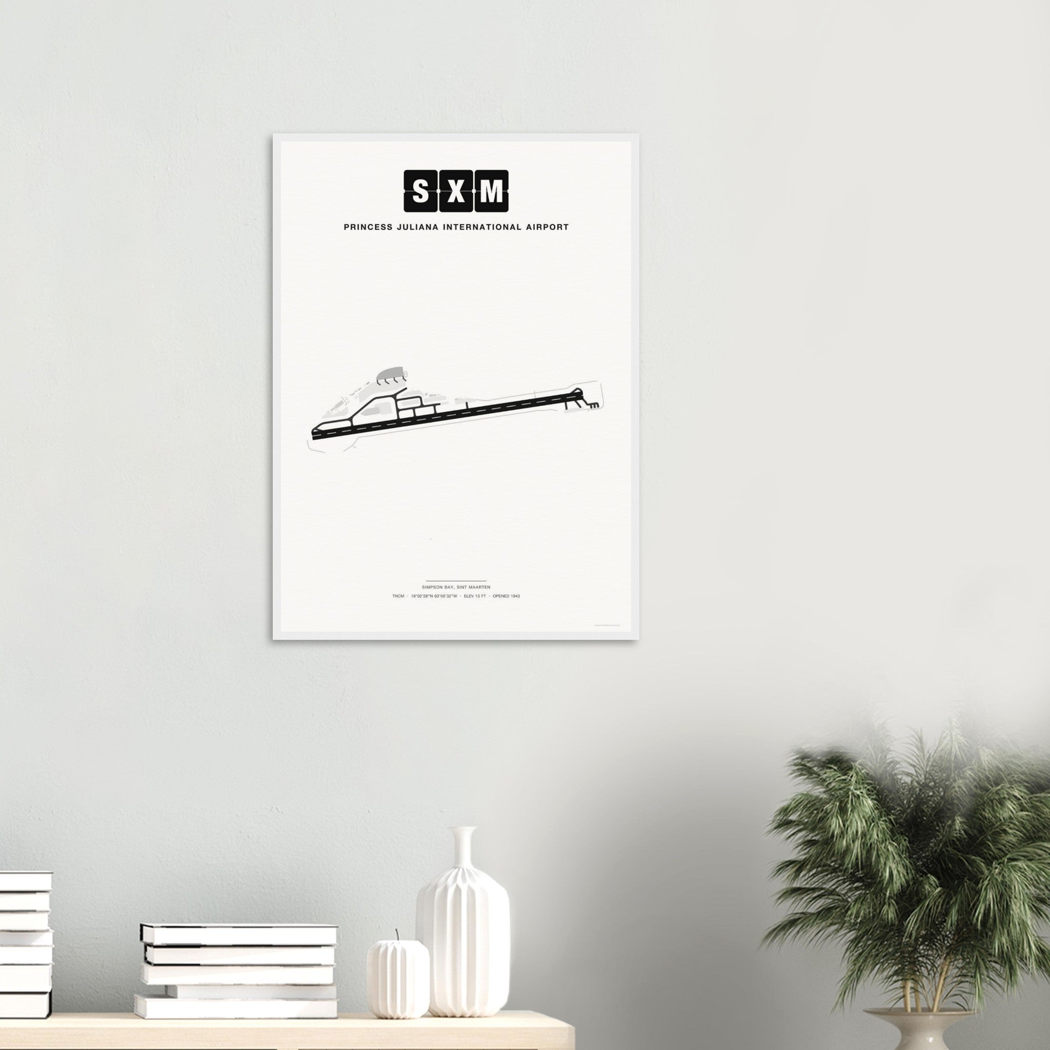 SXM Princess Juliana International Airport Map Poster - Classic
