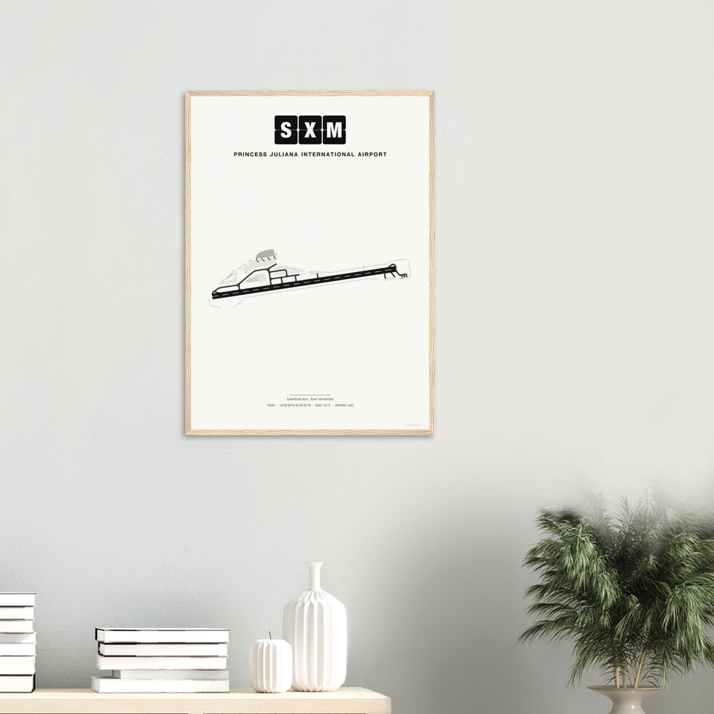 SXM Princess Juliana International Airport Map Poster - Classic