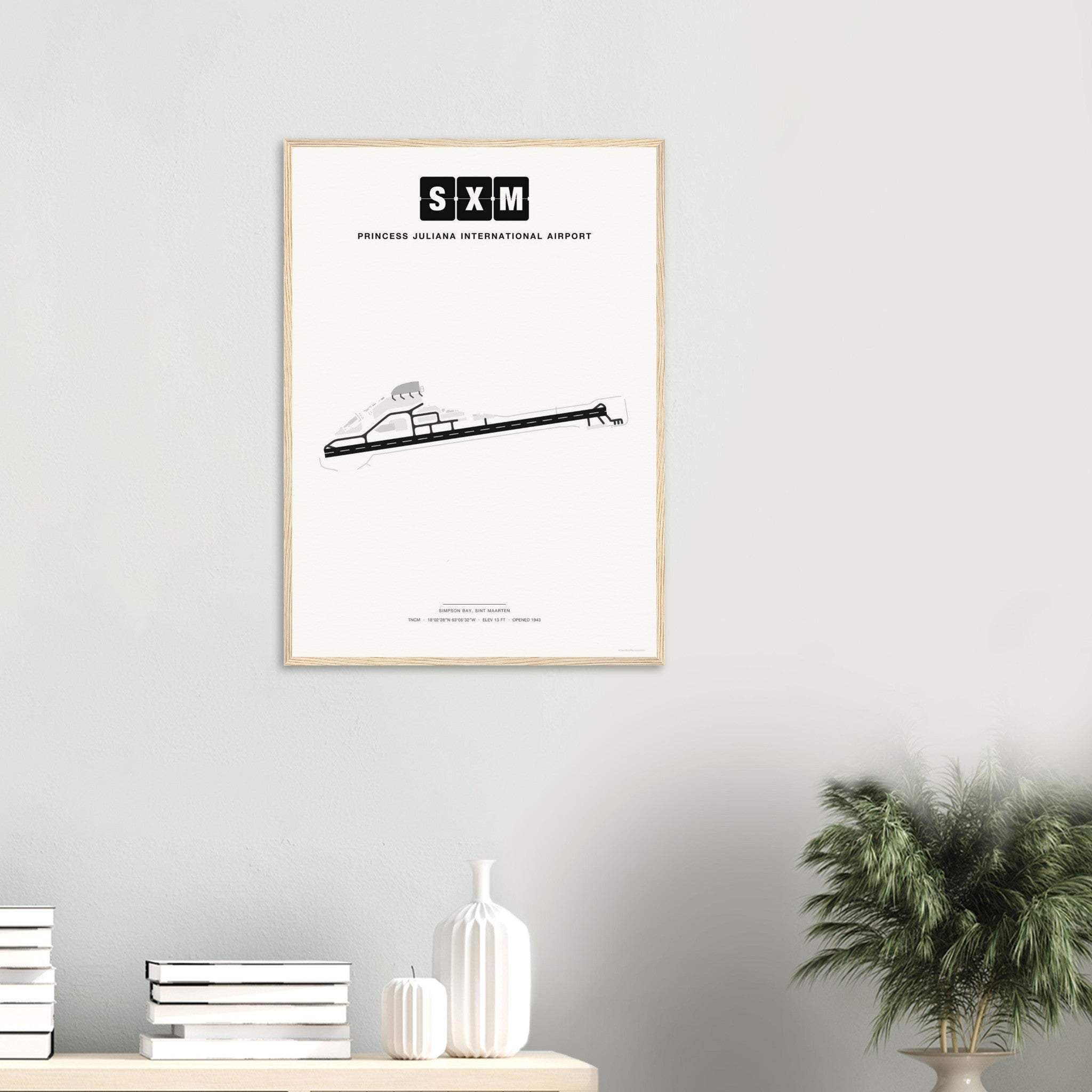 SXM Princess Juliana International Airport Map Poster - Classic