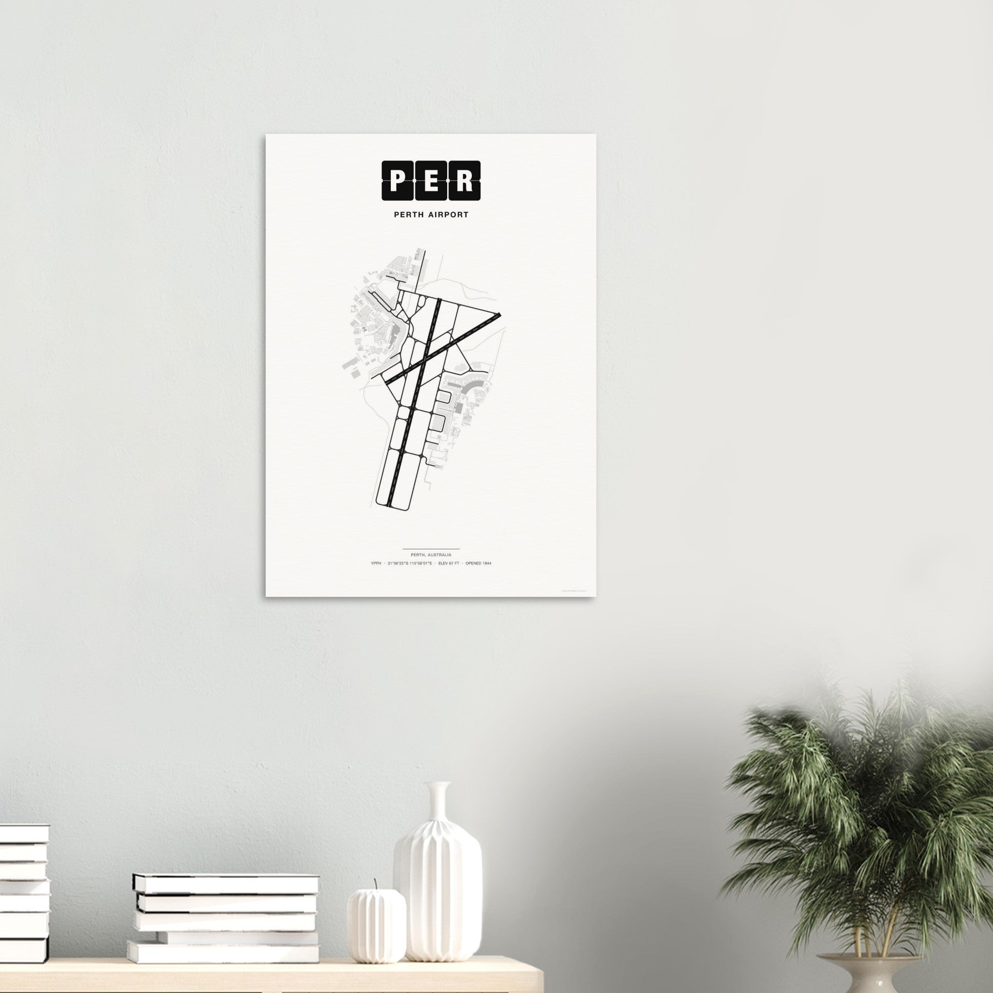 PER Perth Airport Map Poster - Classic