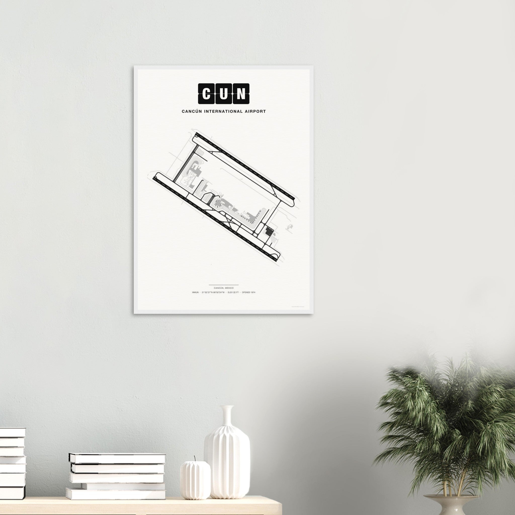 CUN Cancún International Airport Map Poster - Classic