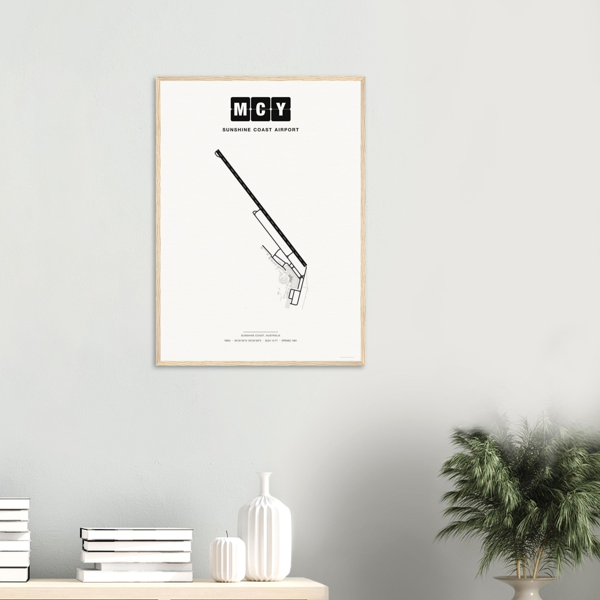 MCY Sunshine Coast Airport Map Poster - Classic
