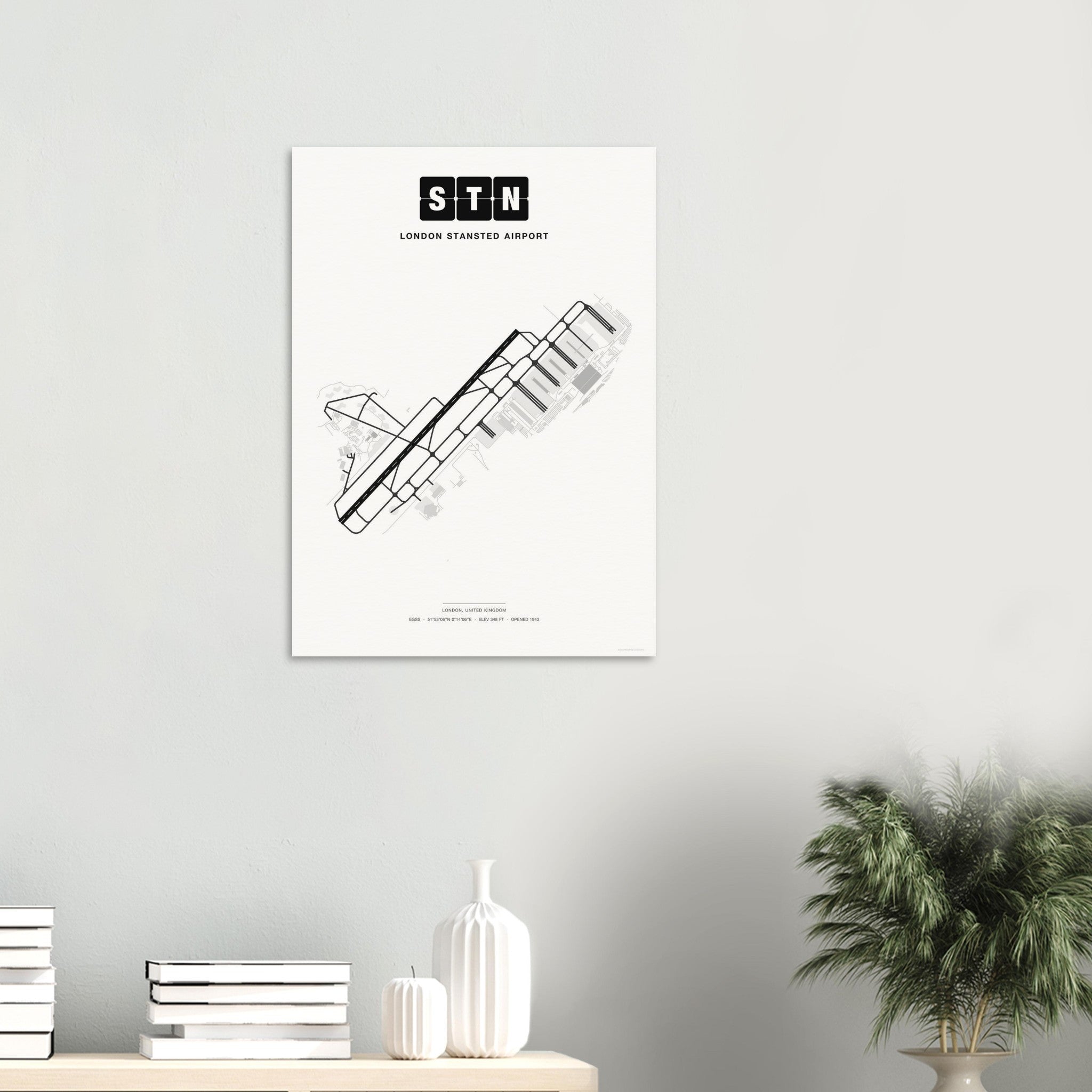 STN London Stansted Airport Map Poster - Classic