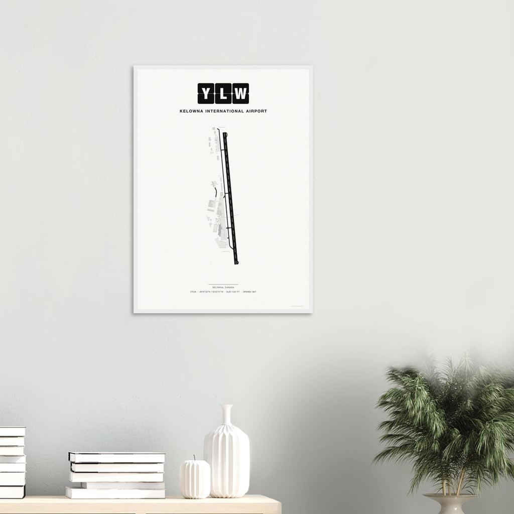 YLW Kelowna International Airport Map Poster - Classic
