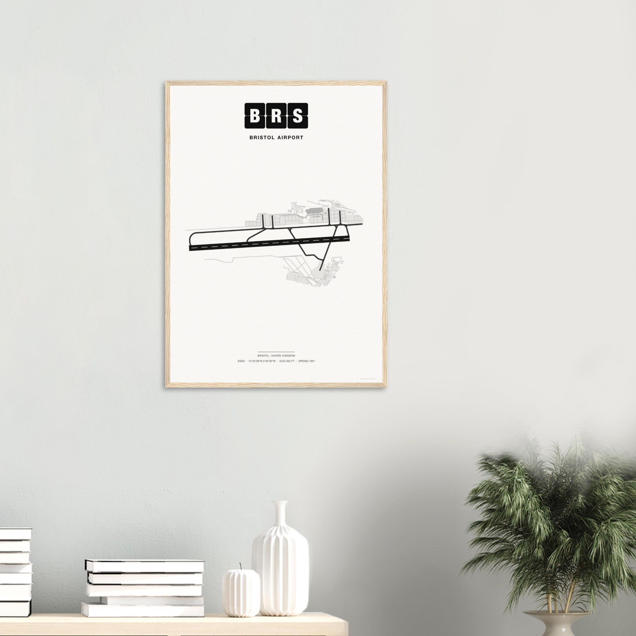 BRS Bristol Airport Map Poster - Classic