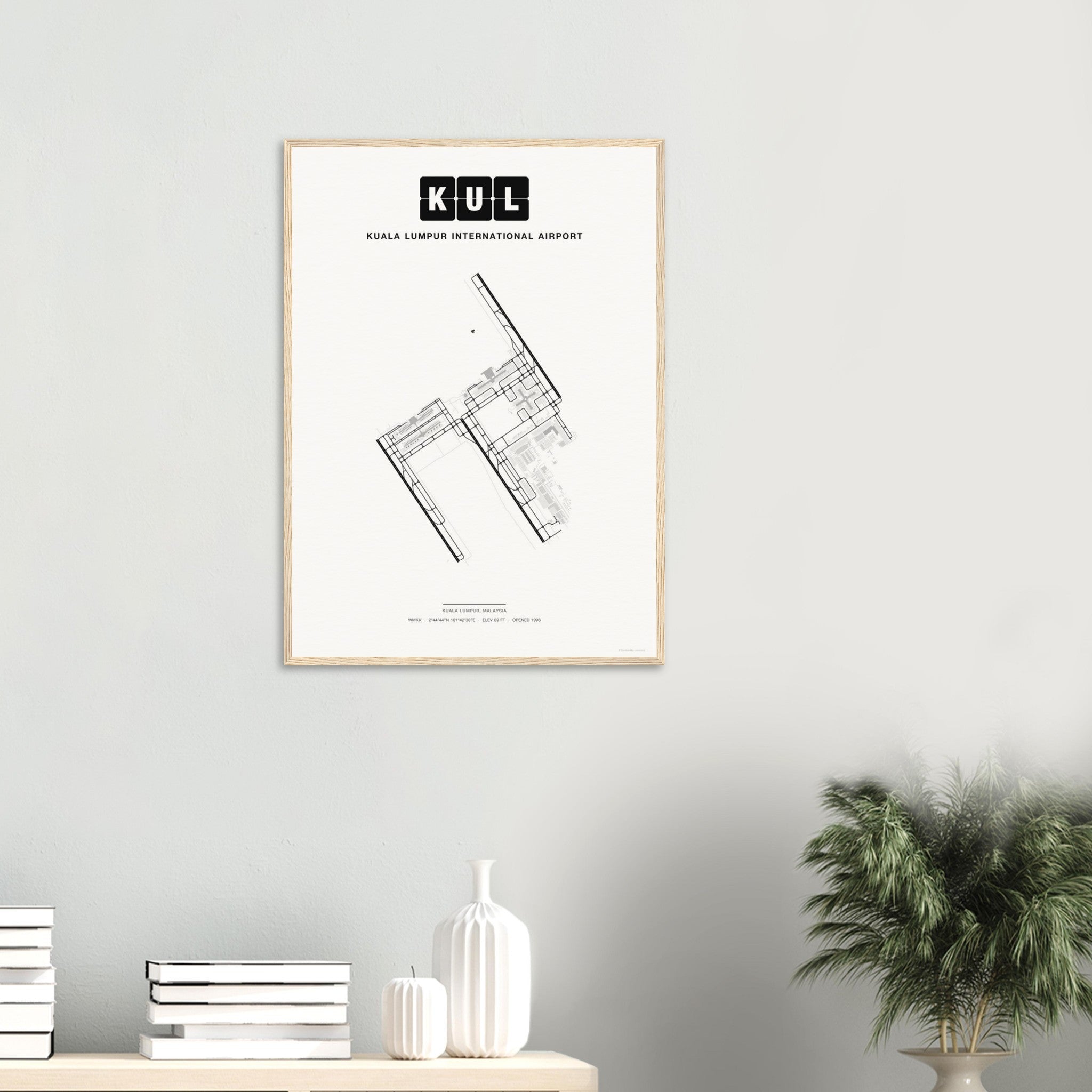 KUL Kuala Lumpur International Airport Map Poster - Classic