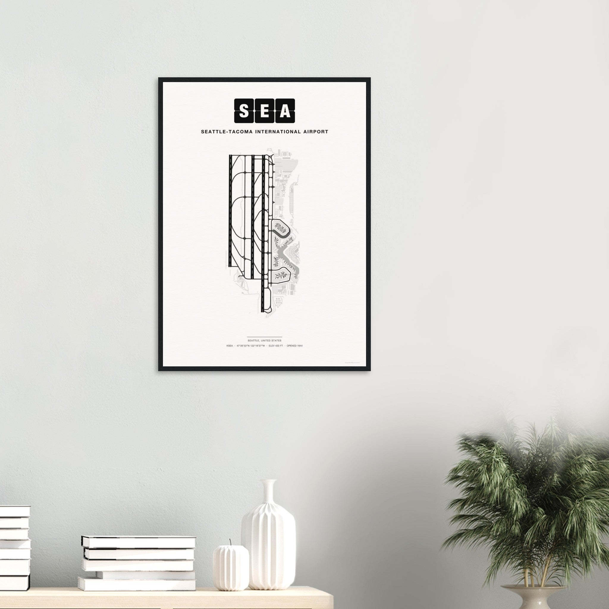 SEA Seattle-Tacoma International Airport Map Poster - Classic