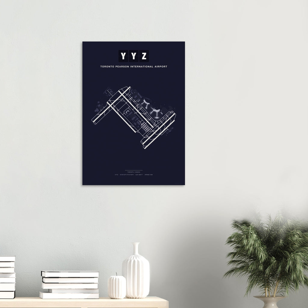 YYZ Toronto Pearson International Airport Map Poster - Dark