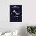 YYZ Toronto Pearson International Airport Map Poster - Dark