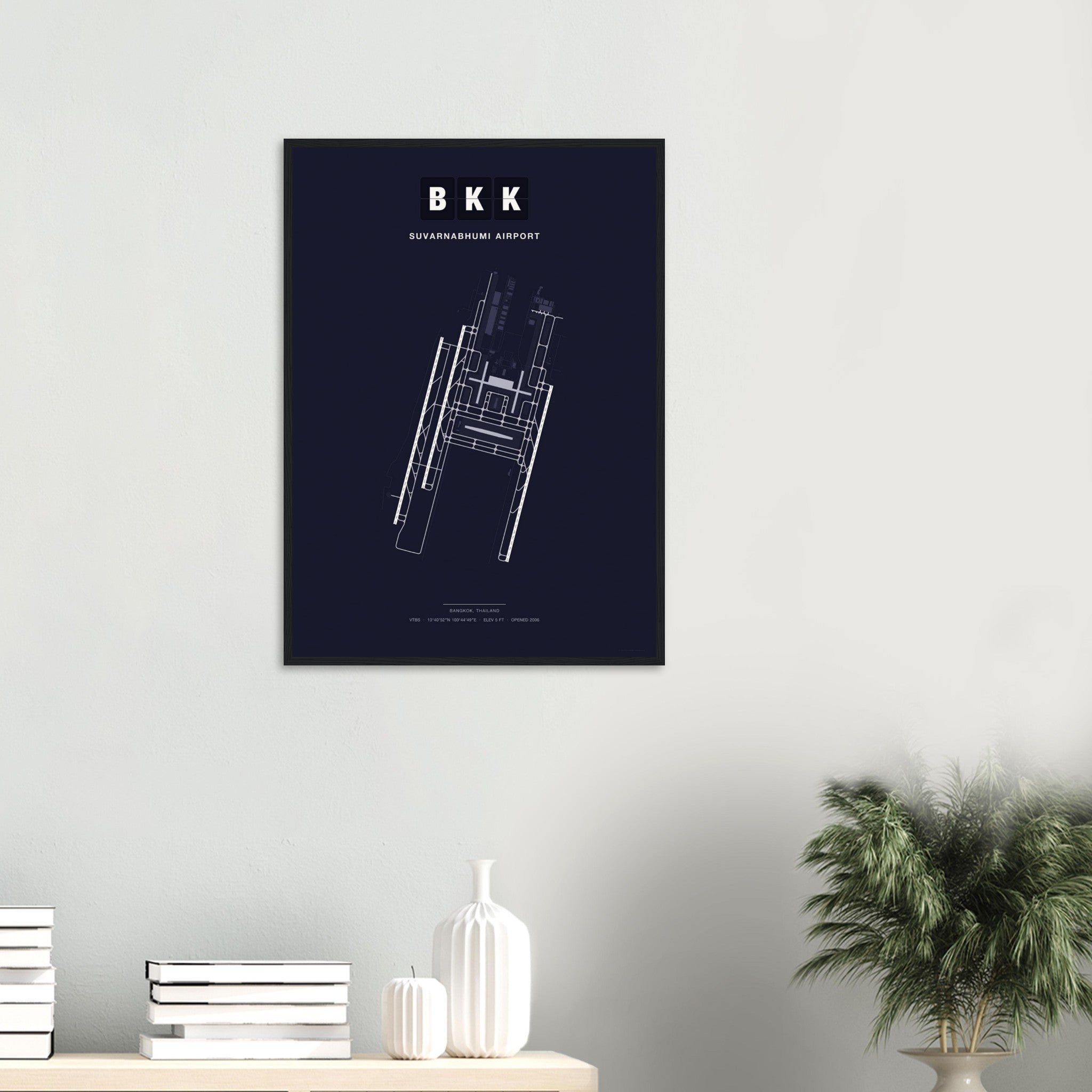 BKK Suvarnabhumi Airport Map Poster - Dark