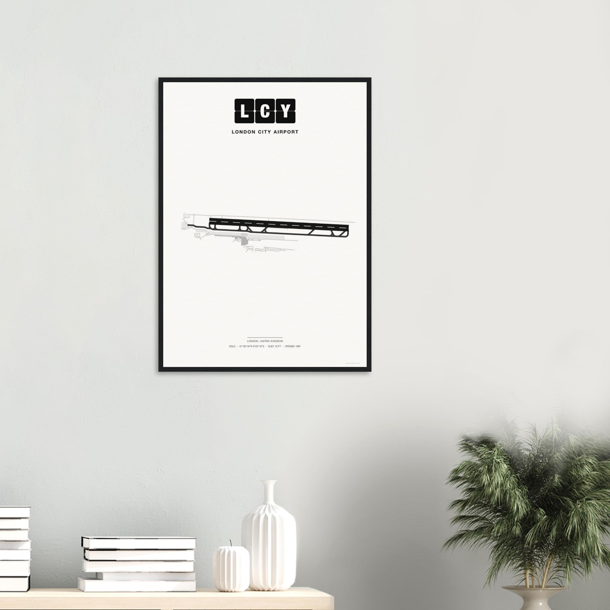 LCY London City Airport Map Poster - Classic
