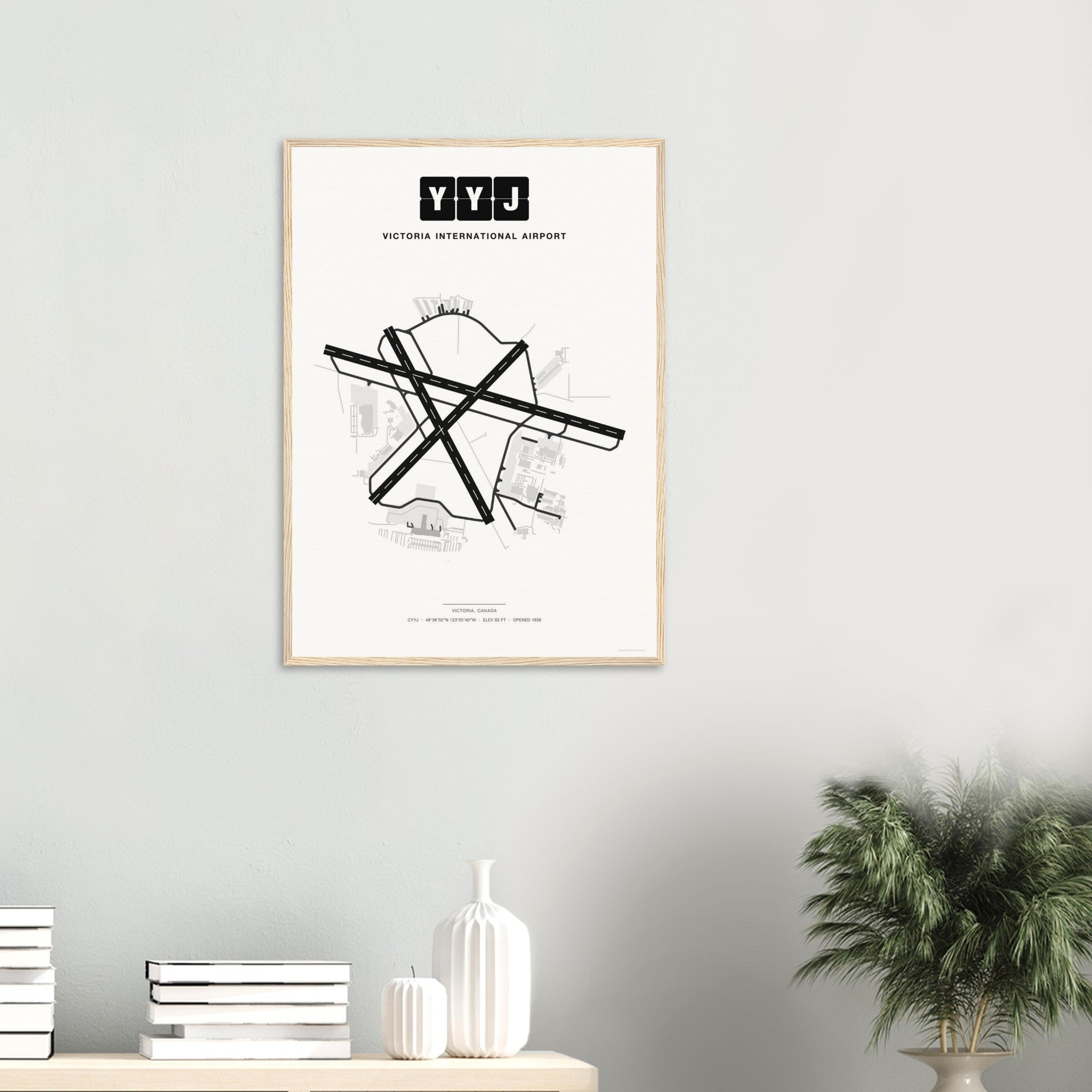 YYJ Victoria International Airport Map Poster - Classic