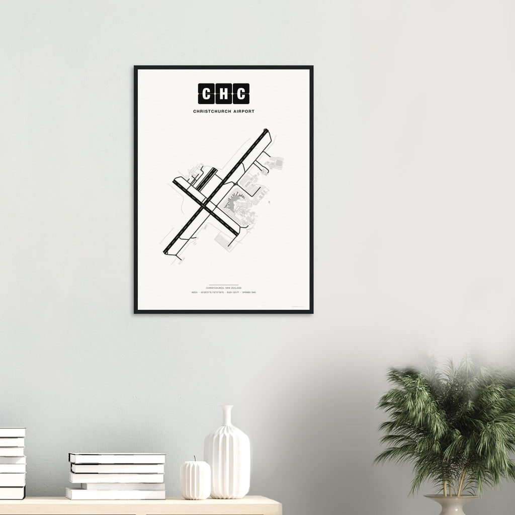CHC Christchurch Airport Map Poster - Classic