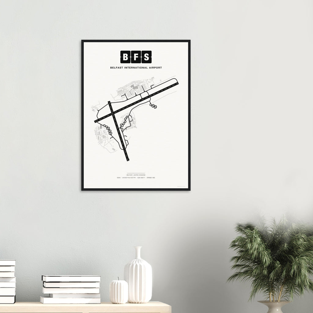 BFS Belfast International Airport Map Poster - Classic