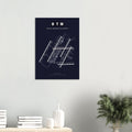 DTW Detroit Metropolitan Airport Map Poster - Dark