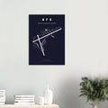 BFS Belfast International Airport Map Poster - Dark