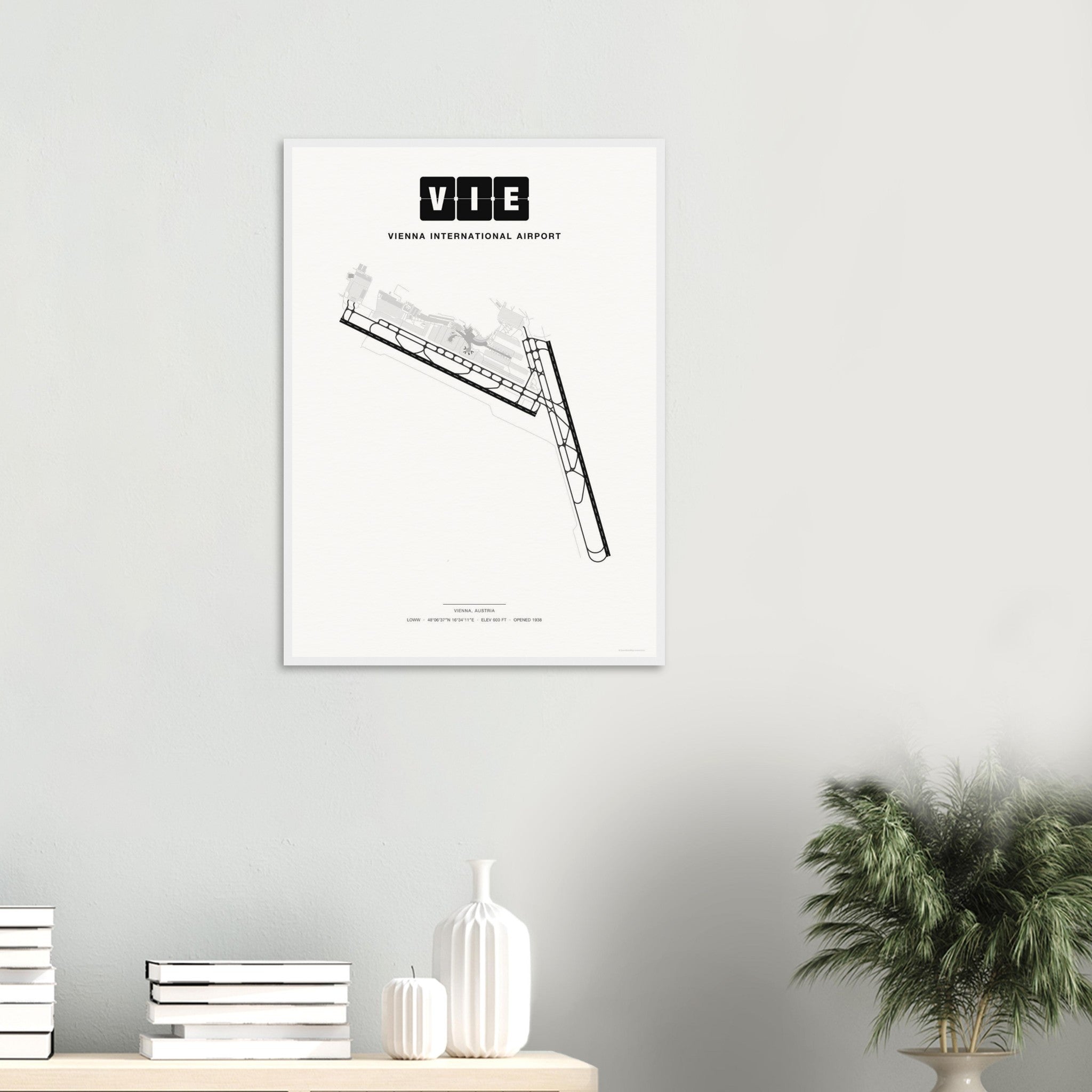 VIE Vienna International Airport Map Poster - Classic