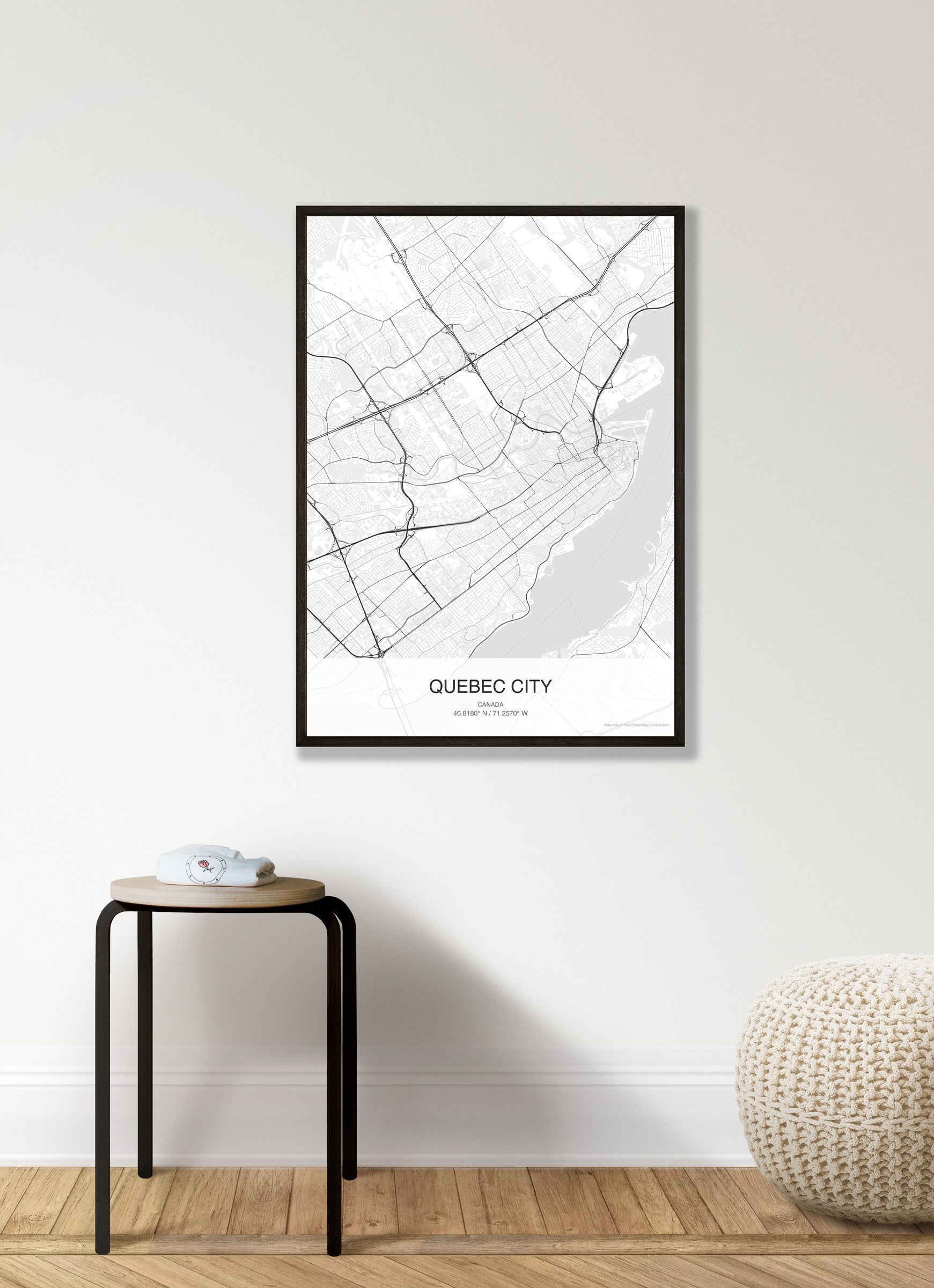 Quebec City map digital download - Classic style