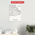 Rio de Janeiro map digital download — Classic style, instant download