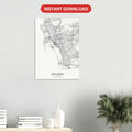 San Diego map digital download — Classic style, instant download