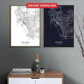San Diego map digital download - Classic and Dark styles, instant download, square lead