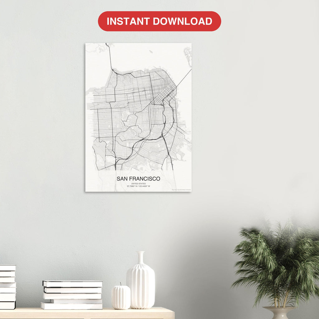 San Francisco map digital download — Classic style, instant download