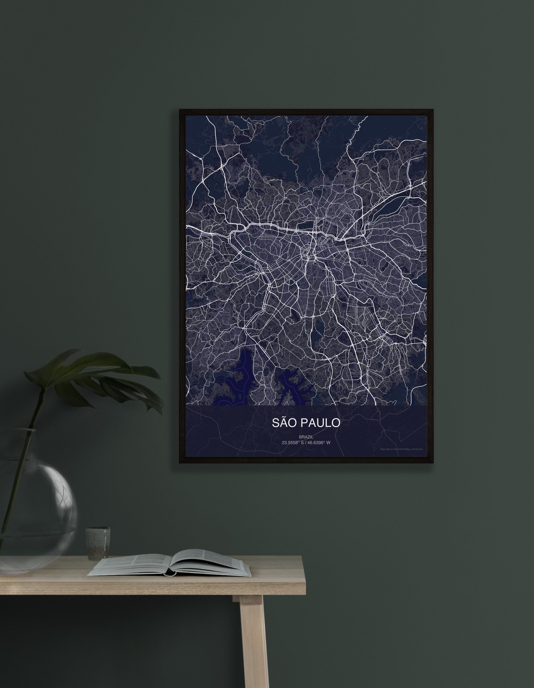 São Paulo map digital download - Dark style