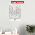 Seoul map digital download — Classic style, instant download