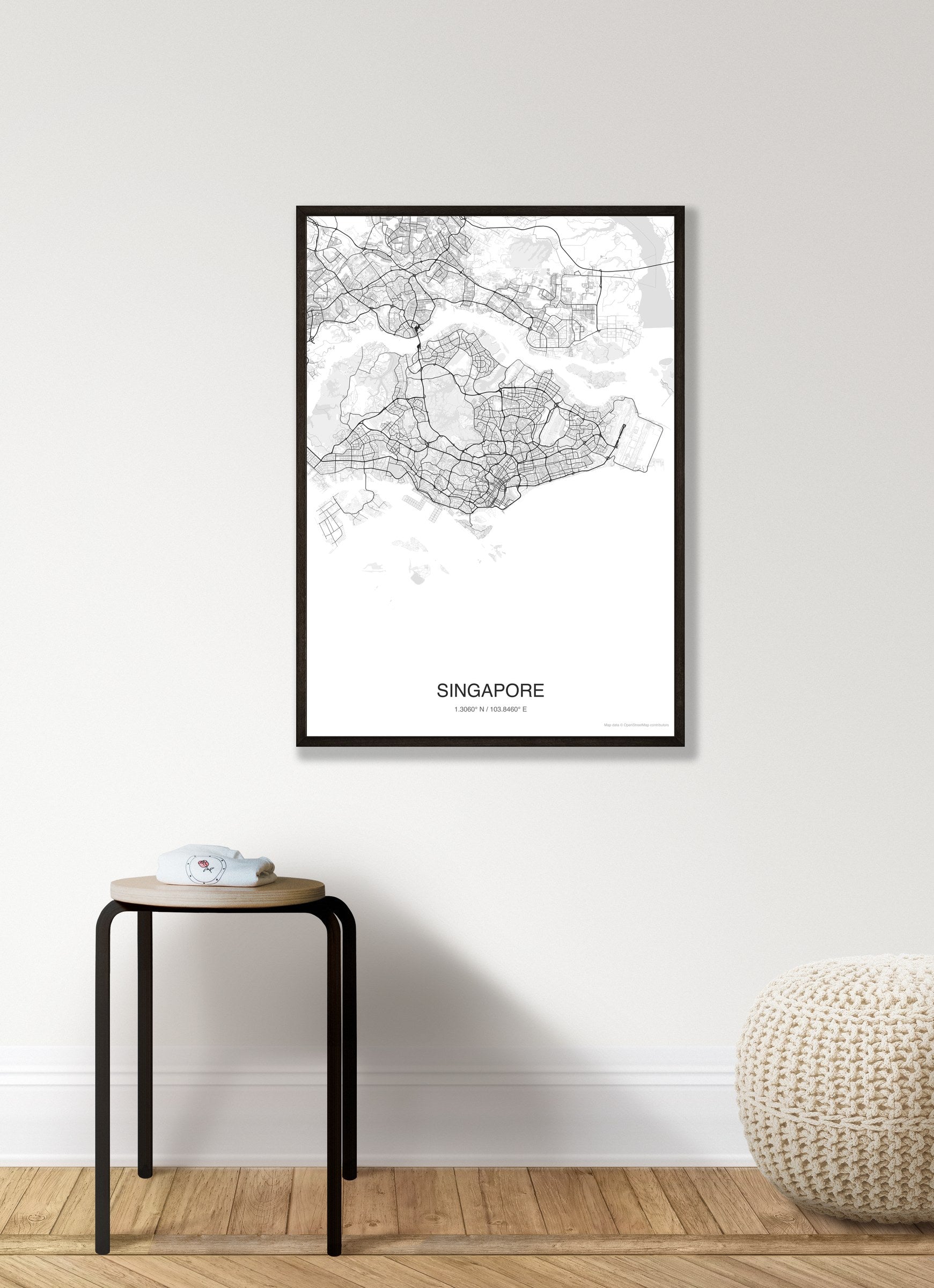 Singapore map digital download - Classic style