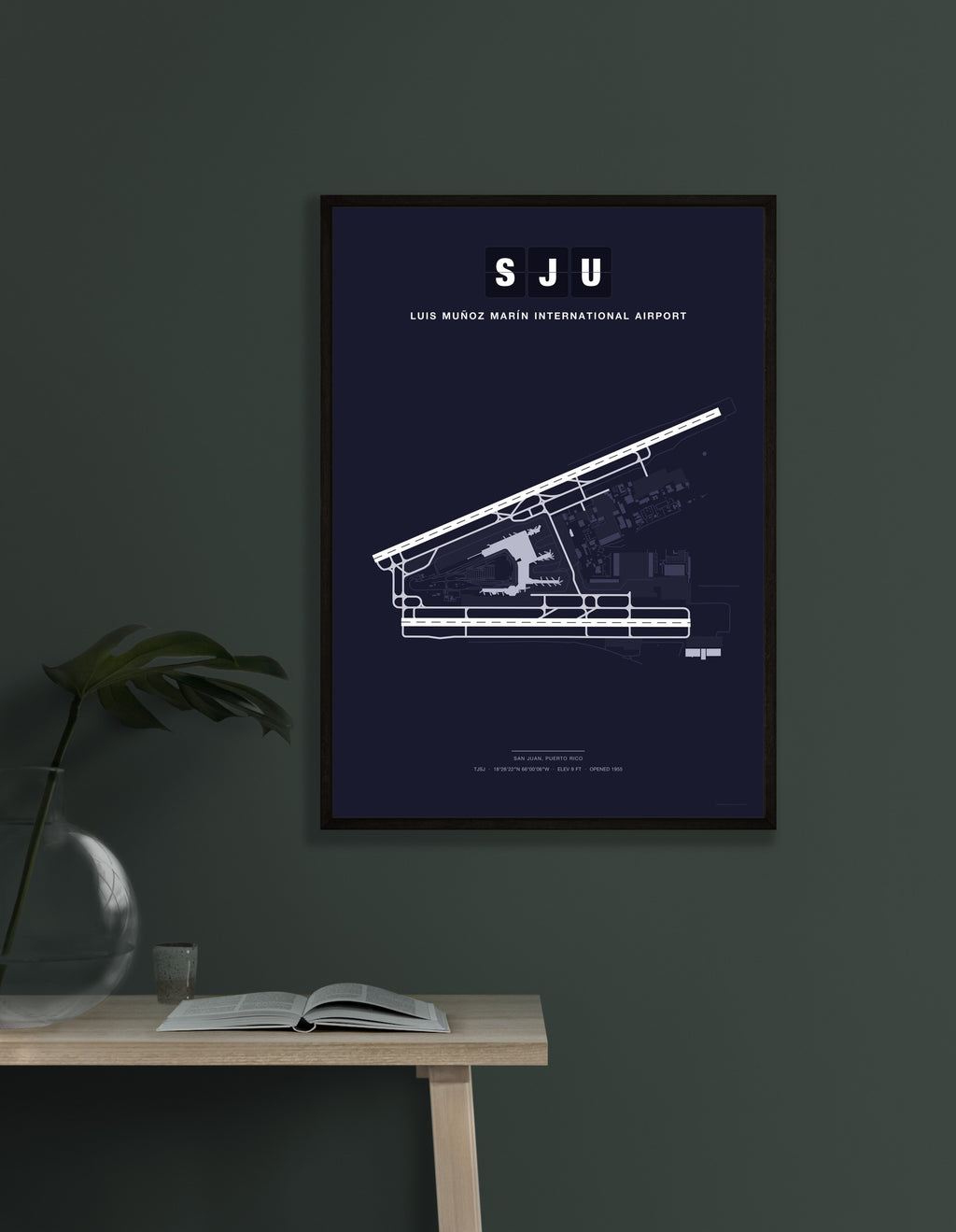 SJU Luis Muñoz Marín International Airport map - Dark style