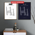 SLC Salt Lake City International Airport map - Classic and Dark styles, instant download, square lead