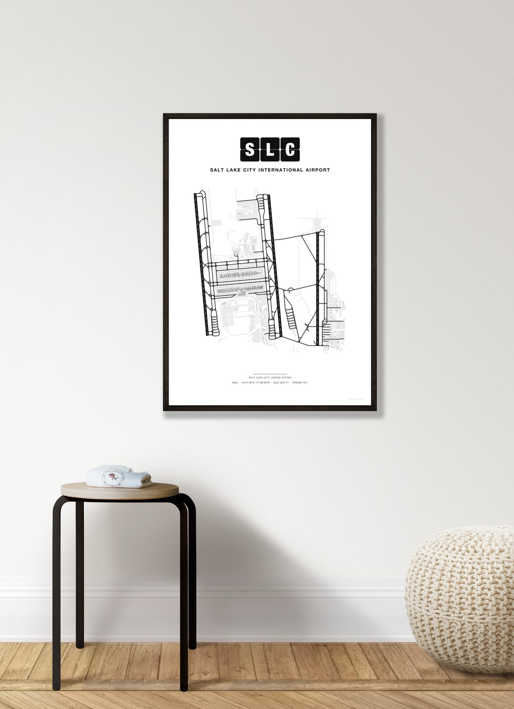 SLC Salt Lake City International Airport map - Classic style