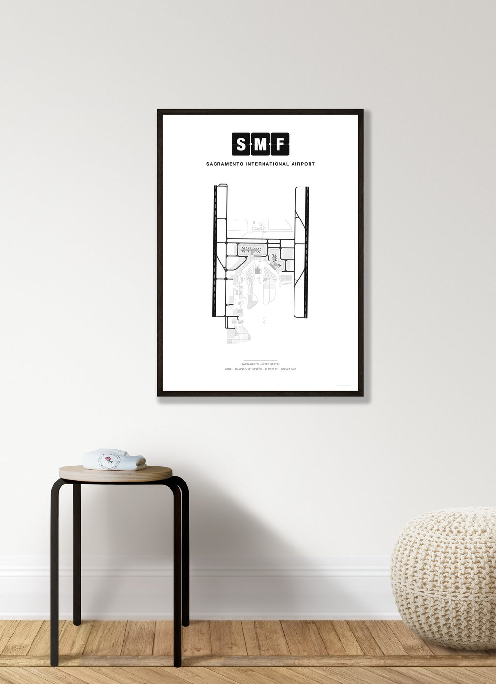 SMF Sacramento International Airport map - Classic style