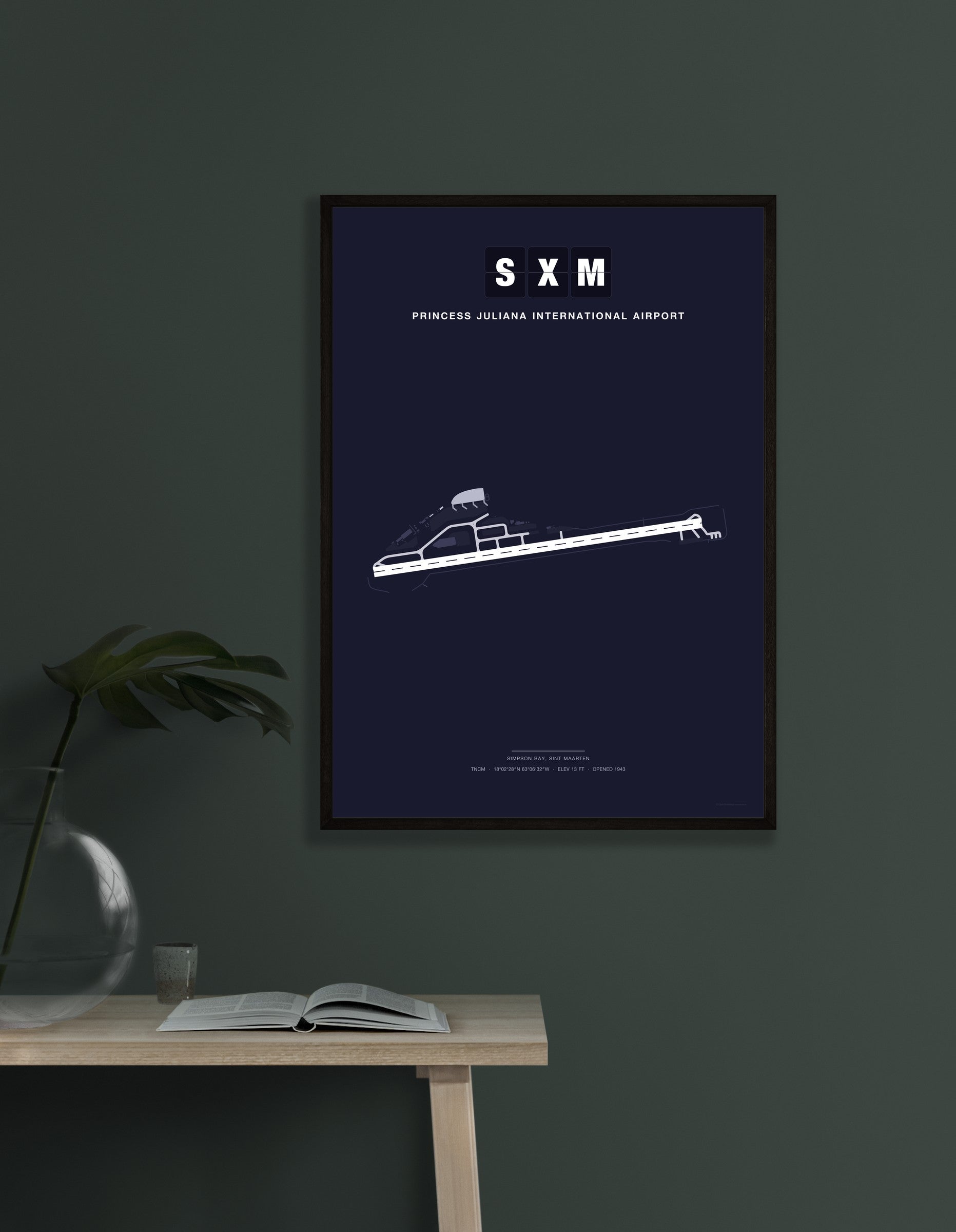 SXM Princess Juliana International Airport map - Dark style
