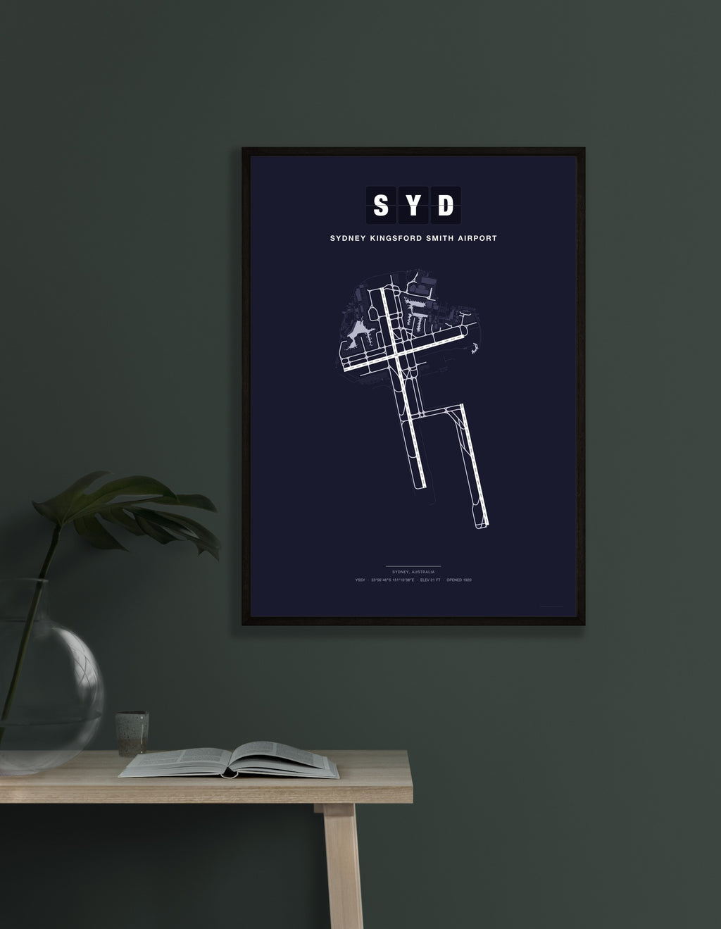SYD Sydney Kingsford Smith Airport map - Dark style