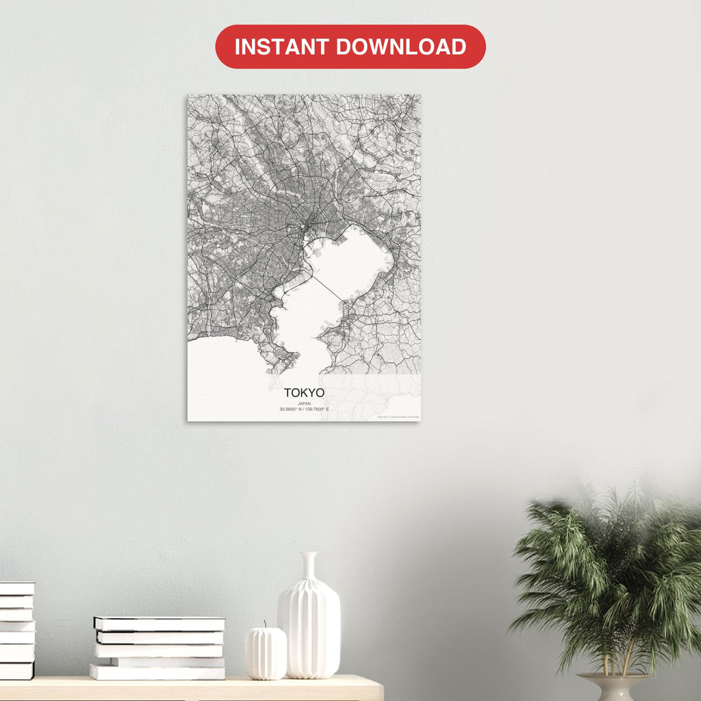 Tokyo map digital download — Classic style, instant download