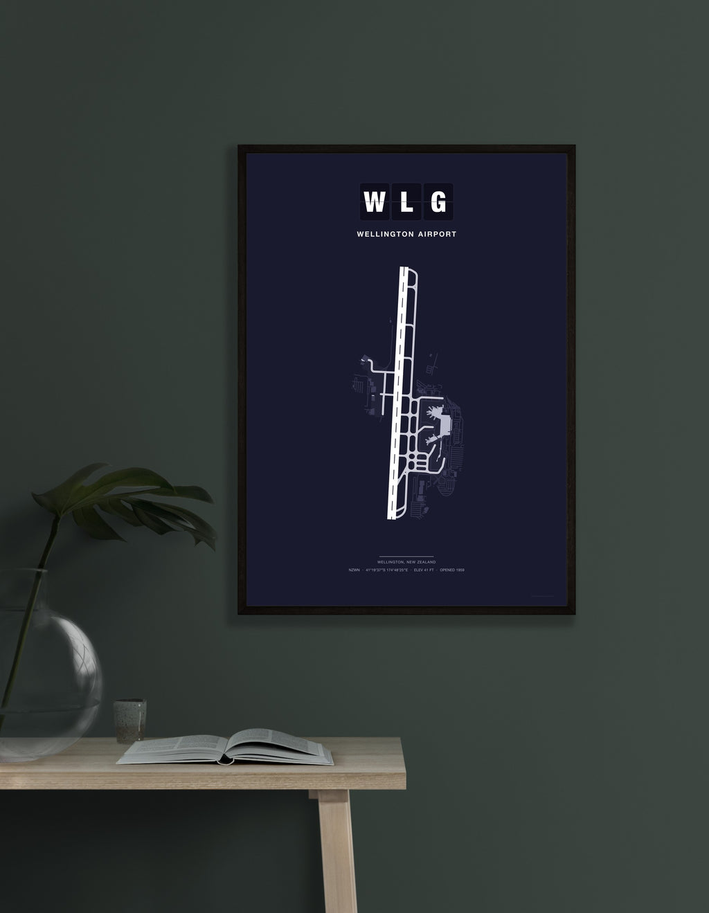 WLG Wellington Airport map - Dark style