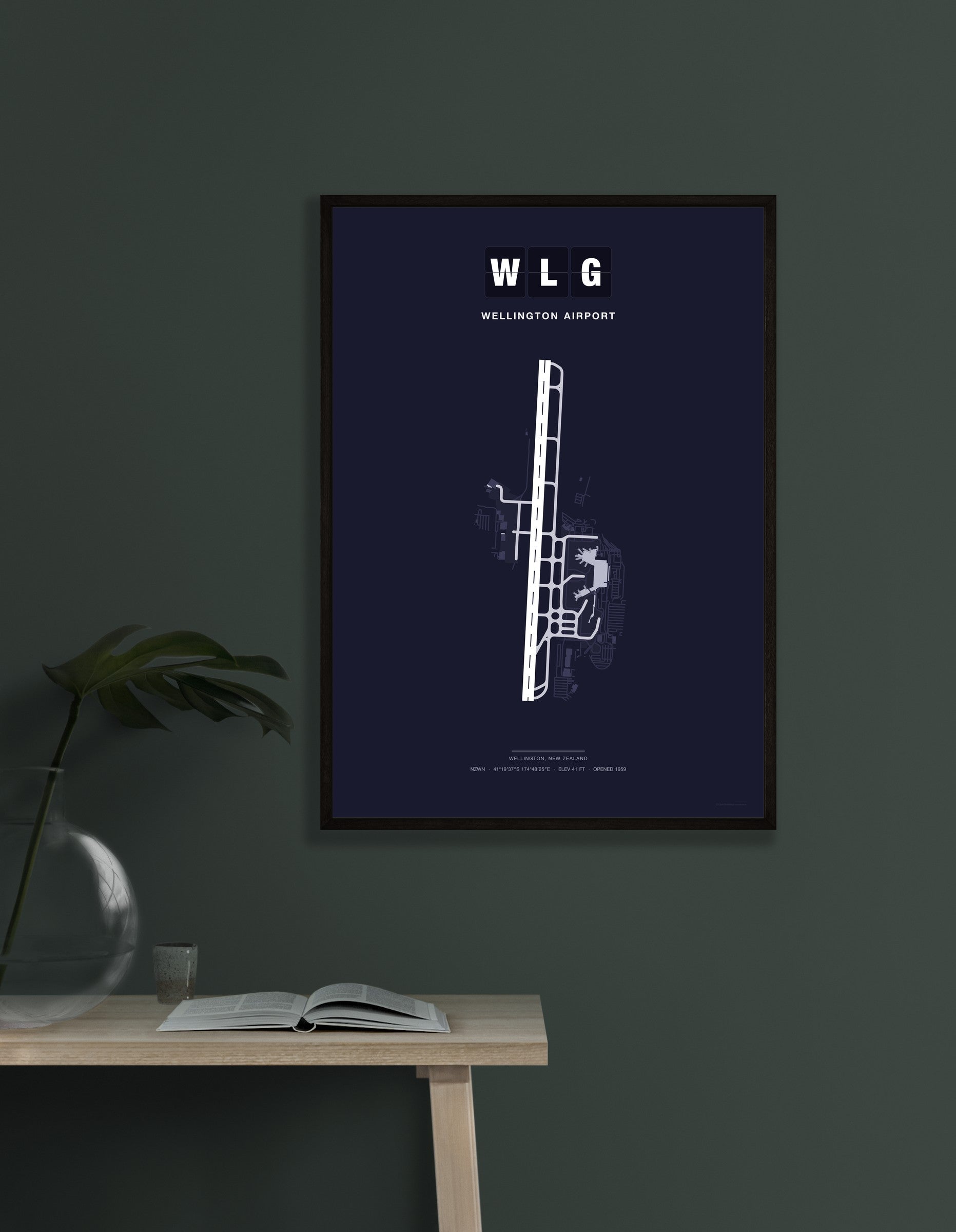WLG Wellington Airport map - Dark style