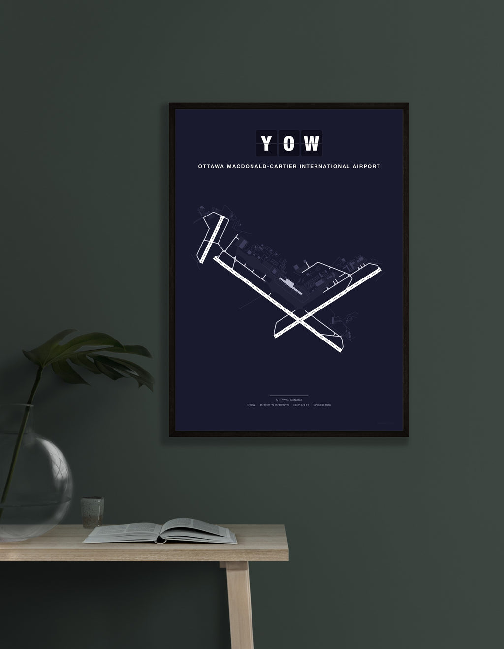 YOW Ottawa Macdonald-Cartier International Airport map - Dark style