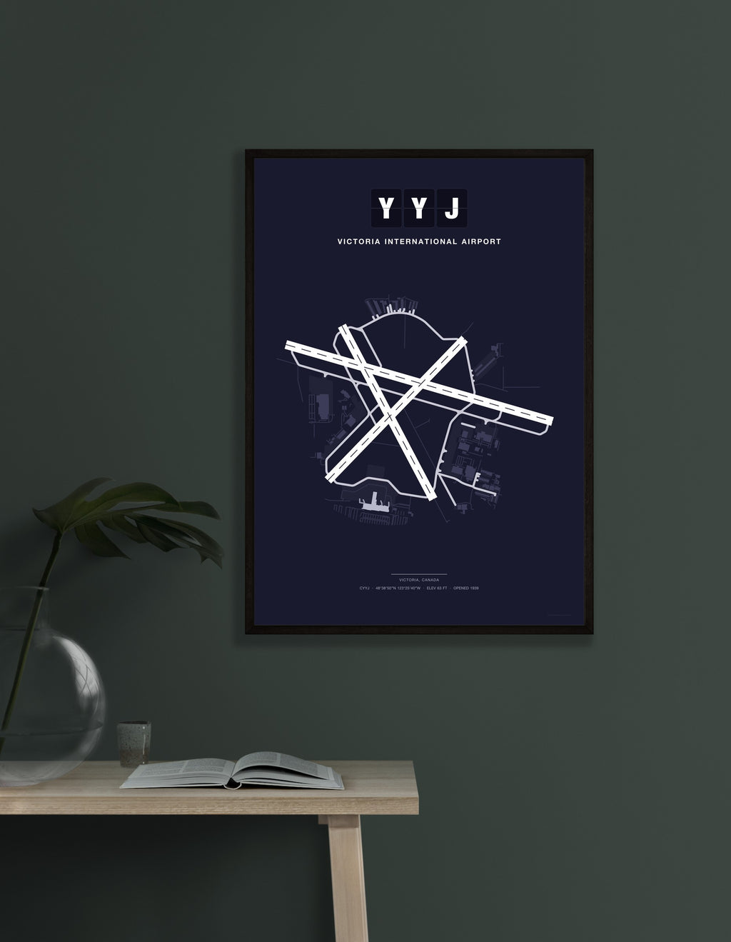 YYJ Victoria International Airport map - Dark style