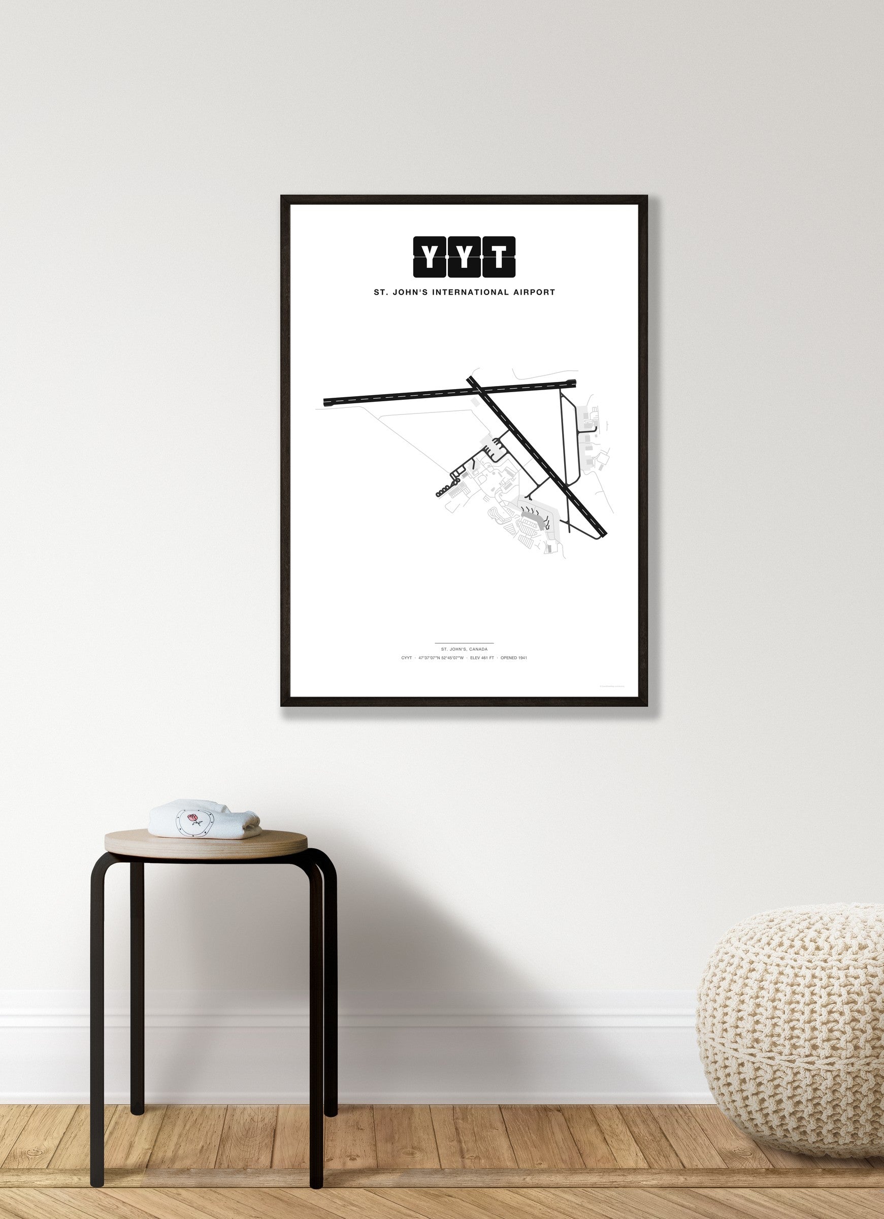 YYT St. John's International Airport map - Classic style