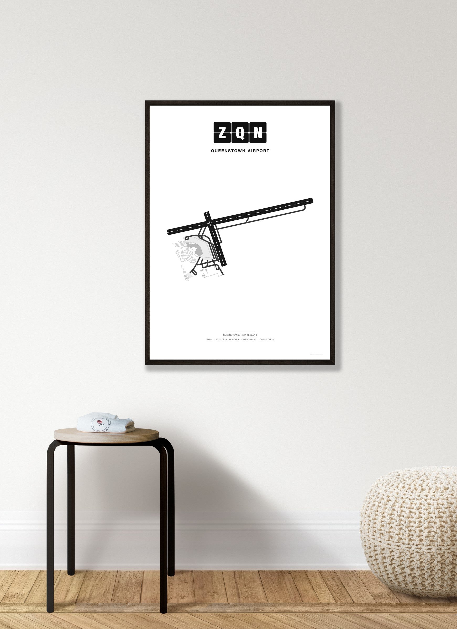 ZQN Queenstown Airport map - Classic style